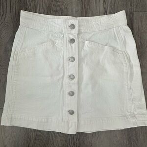 Madewell White Denim Mini Skirt